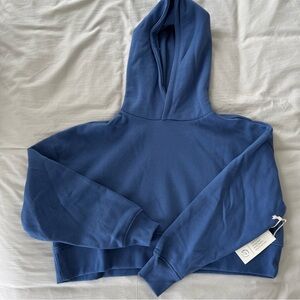 NWT blue crop hoodie, size small